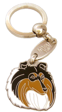 COLLIE TRICOLOR <br> (keyring, engraving included)